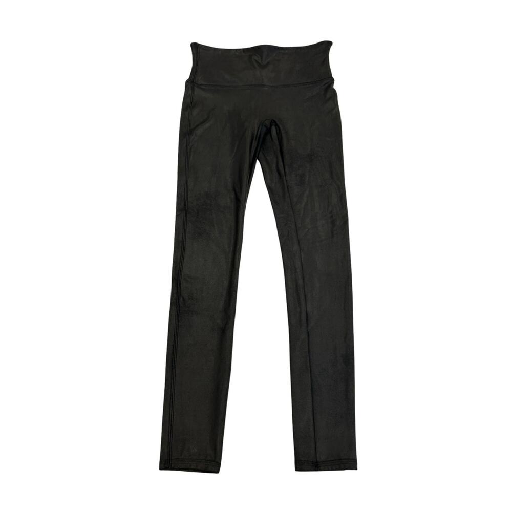 Spanx Faux Leather Style Leggings Pants Womens Size M Black Pull On Inseam 29”
